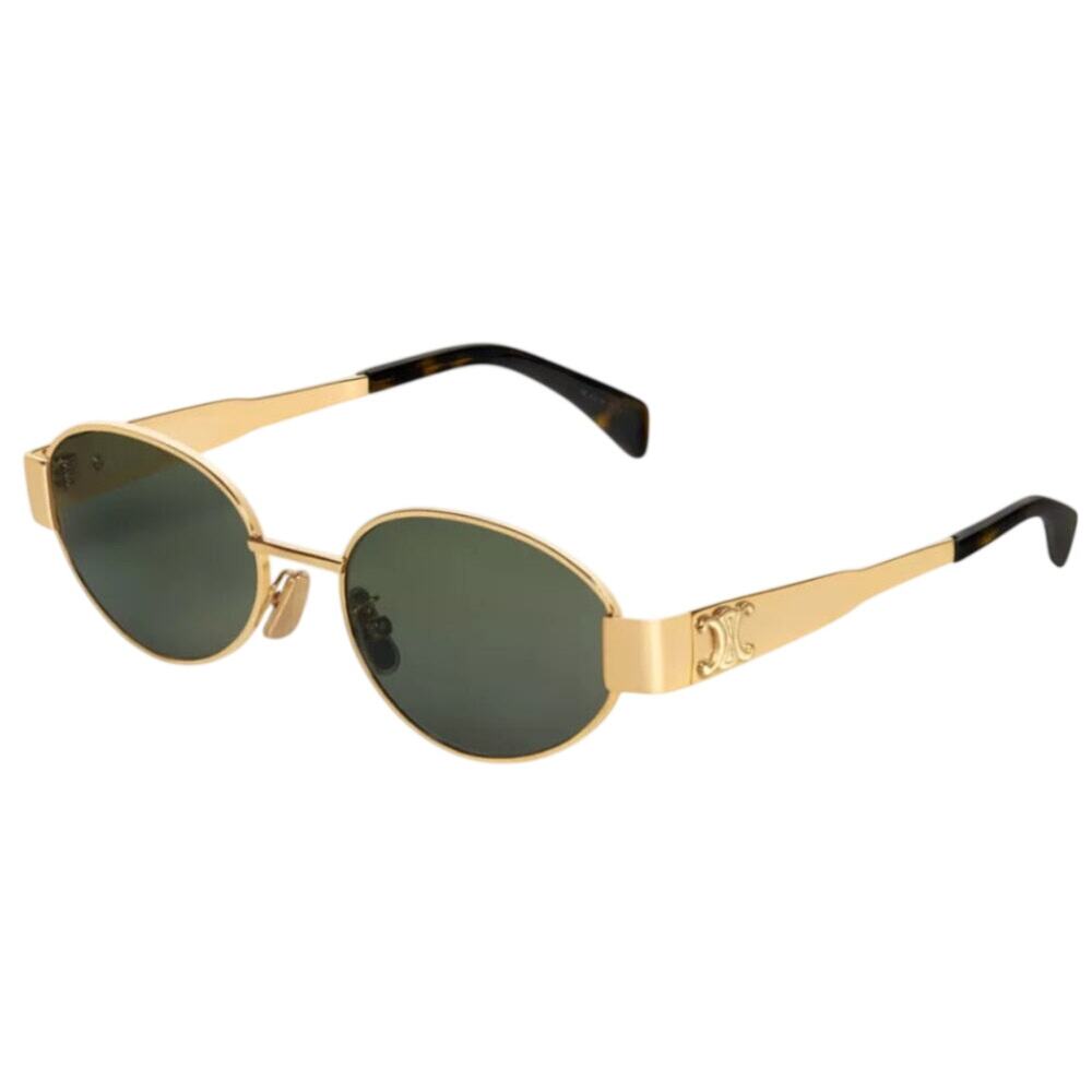 Celine NWT Triomphe 54MM Oval Sunglasses with Leather Crossbody Case